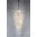 Luxury White Murano Glass Chandelier Light Fixture Blown Glass